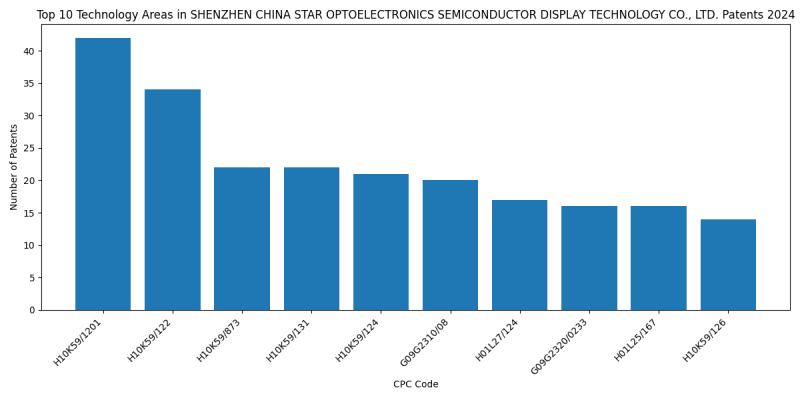 SHENZHEN CHINA STAR OPTOELECTRONICS SEMICONDUCTOR DISPLAY TECHNOLOGY CO., LTD. Top Technology Areas 2024 - Up to June 2024