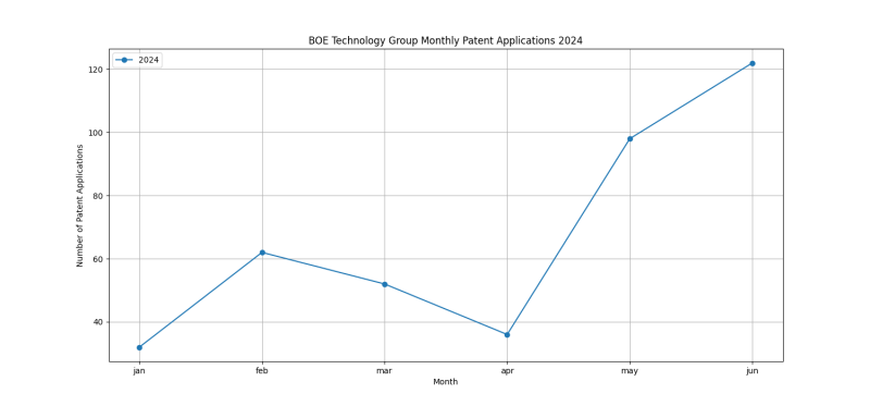 BOE Technology Group Monthly Patent Applications 2024 - Up to June 2024.png