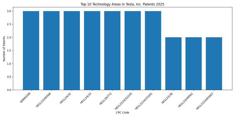 Tesla, Inc. Top Technology Areas 2025 - Up to February 2025