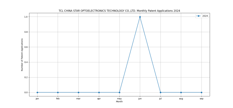 TCL CHINA STAR OPTOELECTRONICS TECHNOLOGY CO.,LTD. Monthly Patent Applications 2024 - Up to September 2024.png