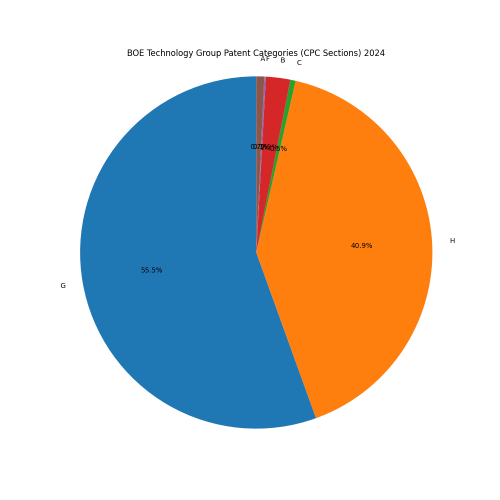 BOE Technology Group Patent Categories 2024 - Up to June 2024