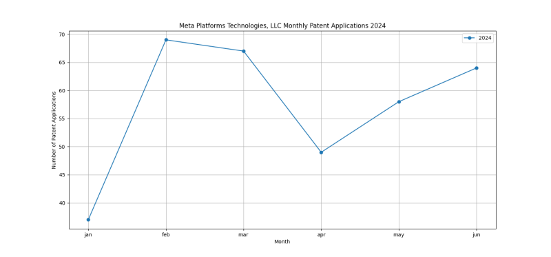 Meta Platforms Technologies, LLC Monthly Patent Applications 2024 - Up to June 2024.png