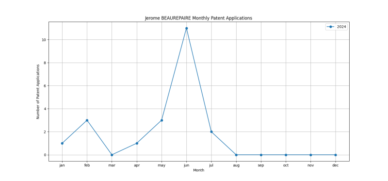 Jerome BEAUREPAIRE Monthly Patent Applications.png