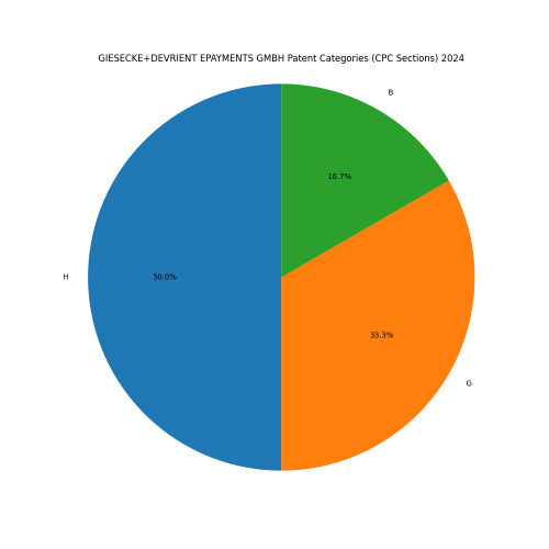 GIESECKE+DEVRIENT EPAYMENTS GMBH Patent Categories 2024 - Up to June 2024