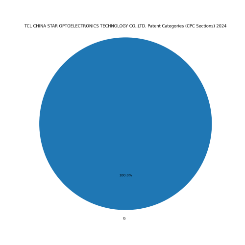 TCL CHINA STAR OPTOELECTRONICS TECHNOLOGY CO.,LTD. Patent Categories 2024 - Up to September 2024