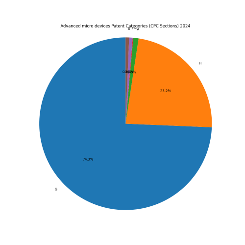 Advanced micro devices Patent Categories 2024 - Up to June 2024