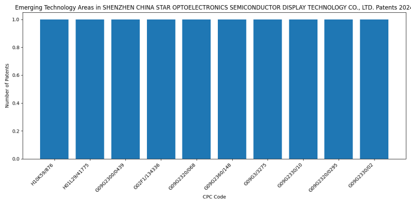 SHENZHEN CHINA STAR OPTOELECTRONICS SEMICONDUCTOR DISPLAY TECHNOLOGY CO., LTD. Top Emerging Technology Areas 2024 - Up to June 2024