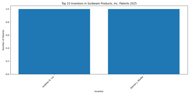 Sunbeam Products, Inc. Top Inventors 2025 - Up to March 2025