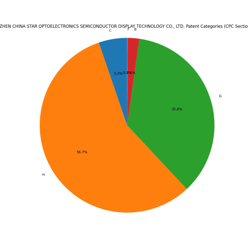 SHENZHEN CHINA STAR OPTOELECTRONICS SEMICONDUCTOR DISPLAY TECHNOLOGY CO., LTD. Patent Categories 2024 - Up to June 2024