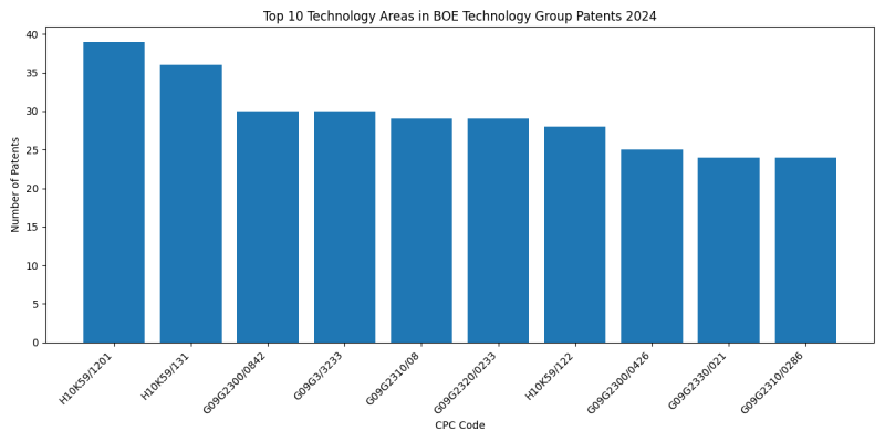 BOE Technology Group Top Technology Areas 2024 - Up to June 2024